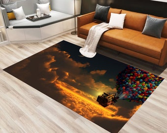 Look Up The Movie,Flying Ballons,Funny Rug,Funny Carpet,Custom Rug,Gift For Home,Area Rug,Bedroom Rug,Living Room Rug,Movie Room Rug