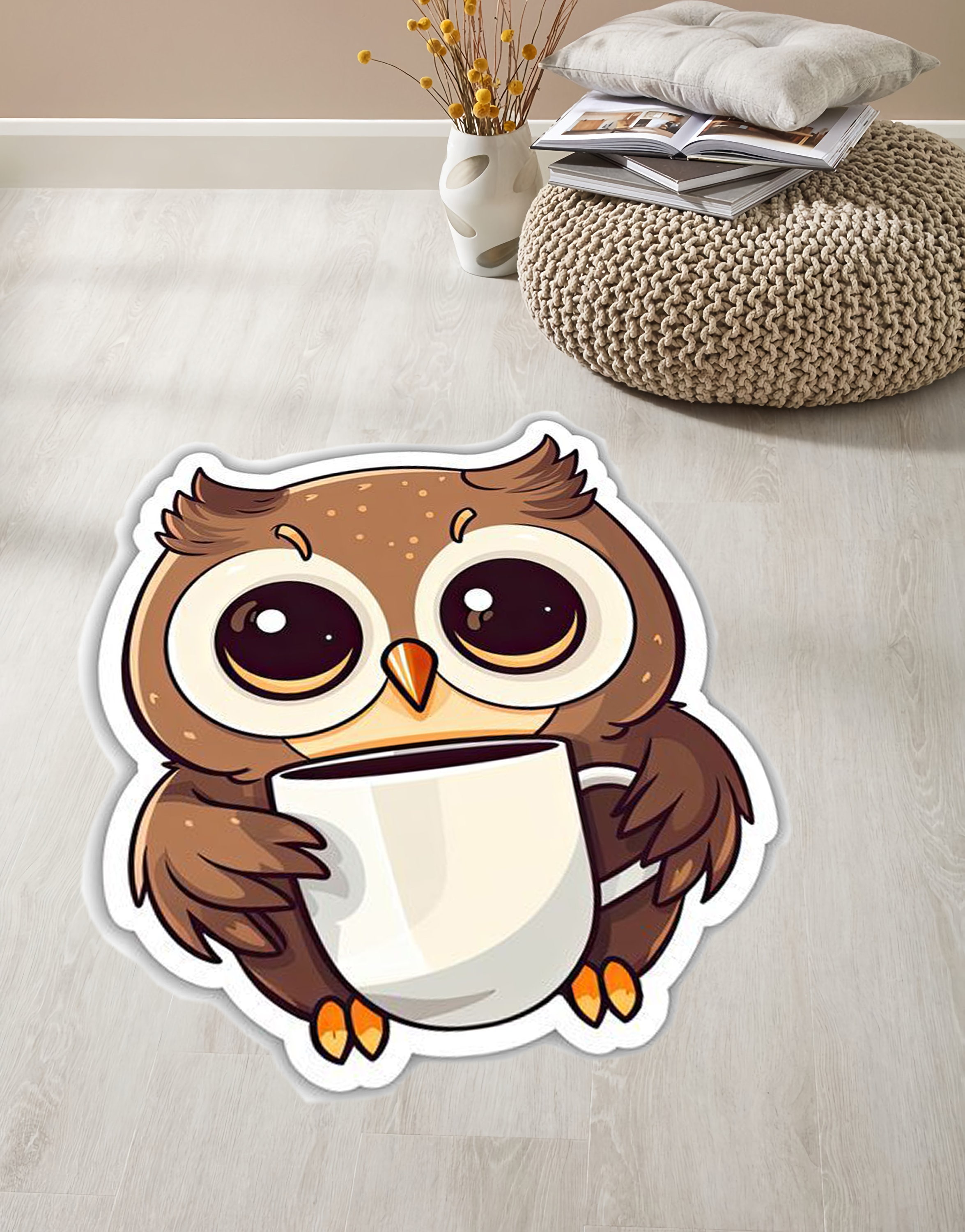 Owl Rug,Owl Pattern Rug,Shaped Rug,Cute Owl Rug,Rugs For Living Room,Rug For Baby Room,Gift For Moth
