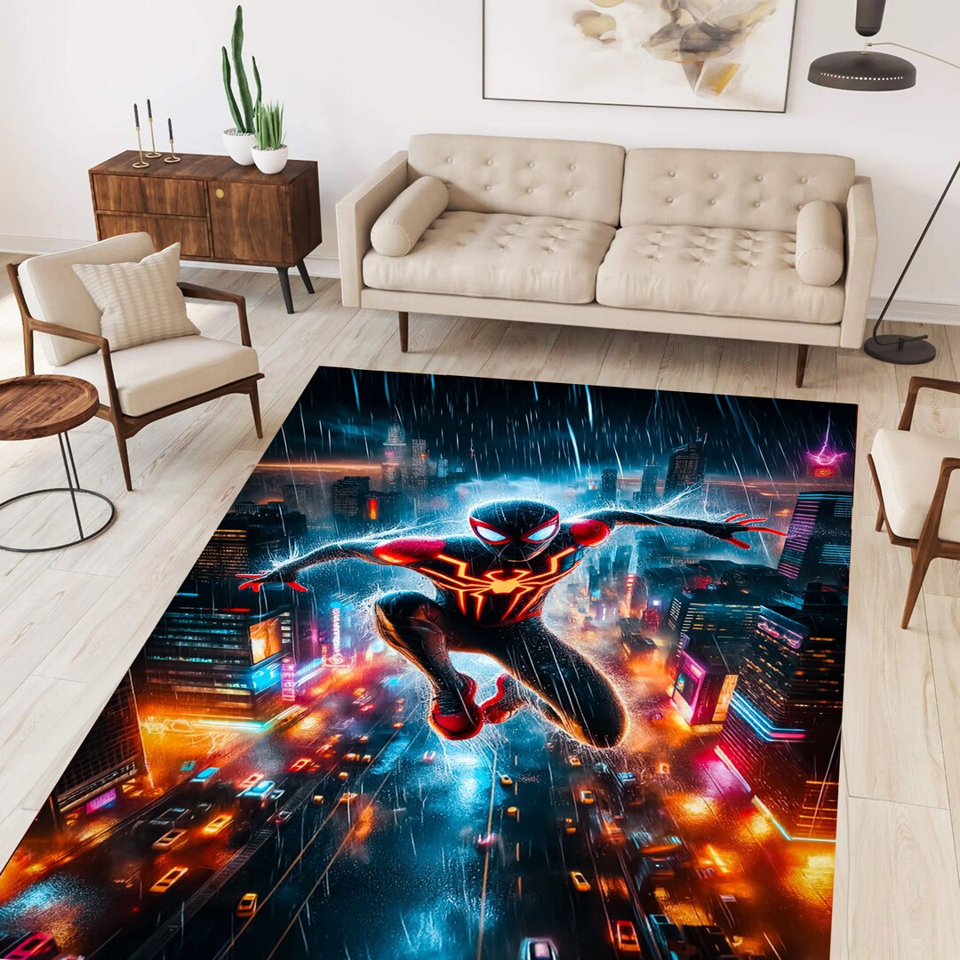 Spiderman Rug,spider Man Rug,spiderman Comic Rug,cartoon Character Rug ...