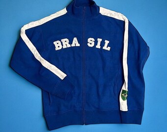 Y2K Brazilië Zip Jacket- Geborduurd Esthetisch Jasje - Bloke Core - Y2K Girls Hoody - Retro Sweatshirt - Streetwear - Voetbaltrainingspak