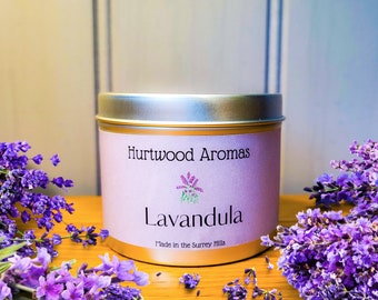 Lavender Scented Candle, "Lavandula", Soy Wax, Cotton Wick, Vegan, 30+ hour burn