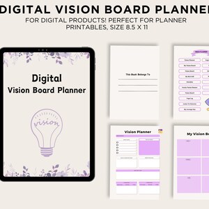 Digital Vision Board Planer, Zielsystem, Manifestation Journal iPad, Goodnotes Digital Planner, Vision Board Kit, Vision Board Dream Board