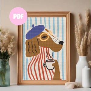 Patrón de punto de cruz - Perro parisino