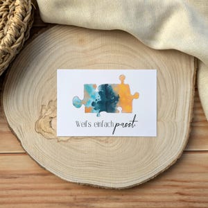 Grußkarte Postkarte Karte "passt" | Liebe Freundschaft | Spruch Liebeserklärung Jahrestag Hochzeitstag Geburtstag| Geschenk für sie ihn
