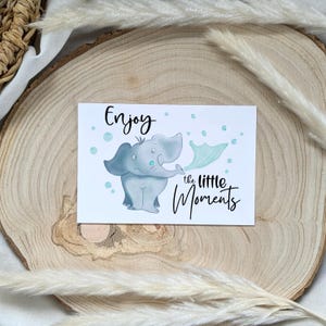 Postkarte Elefant| Grußkarte Karte | Illustration Print Art | Positiver Spruch Affirmation Motivation Mutmacher Selbstliebe