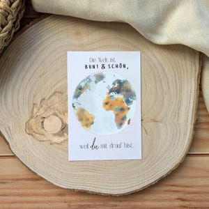 Grußkarte Postkarte Karte Welt  | Liebe Freundschaft| Spruch Liebeserklärung Jahrestag Hochzeitstag Geburtstag| Geschenk für Freundin