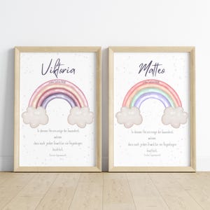 Taufspruch Poster mit Regenbogen | Taufgeschenke personalisiert | Irische Segenswünsche | Patengeschenk | Geschenk für Paten | Patenbrief
