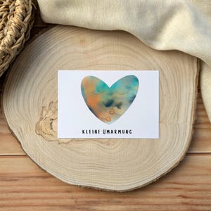 Grußkarte Postkarte Karte Kleine Umarmung | Liebe Freundschaft| Spruch Aufmunterung Gute Besserung| Glückwunschkarte | Geschenk für sie