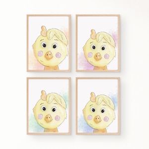 Chick poster | Children&#39;s animal pictures | Farm animals picture | Animal pictures for babies | Baby room nursery decoration hand-drawn