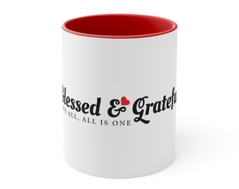 Blessed & Grateful Accent Coffee Mug, 11oz