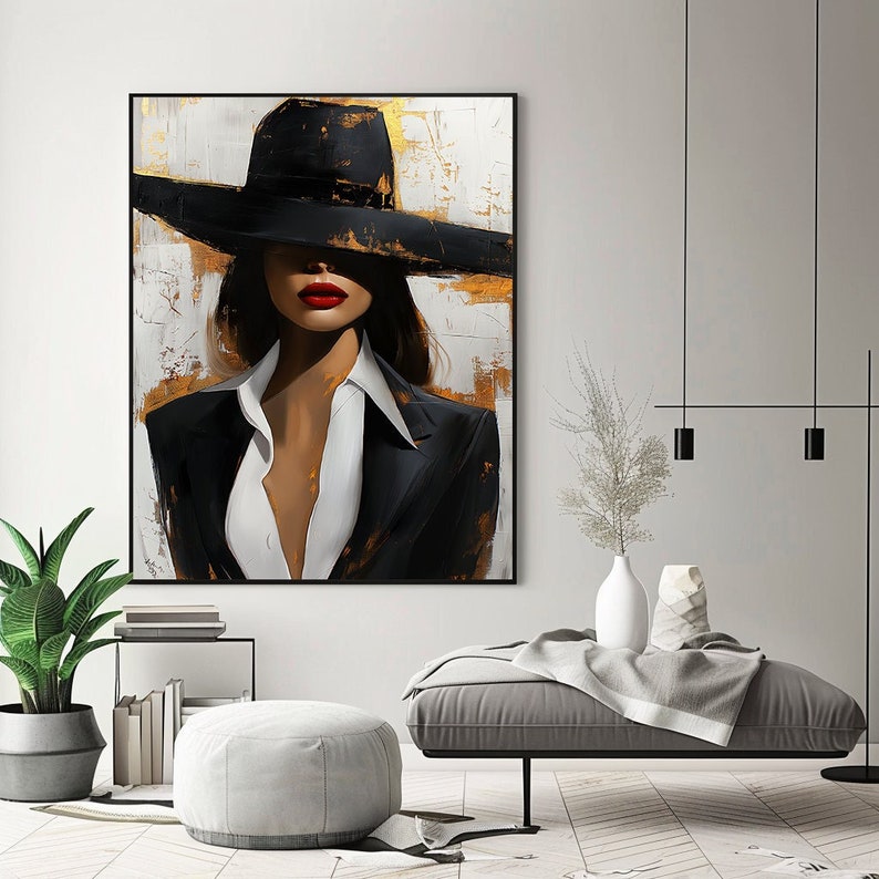 Woman With Hat Covering Her Eyes Poster, Girl With Cigarette Wall Art