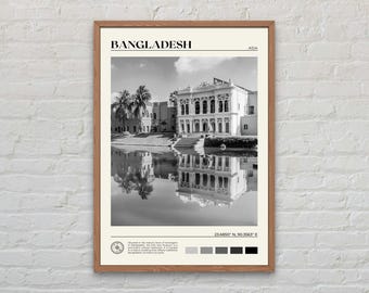 Schwarz und weiß, Bangladesch Druck, Bangladesch Wandkunst, Bangladesch Poster, Bangladesch Foto, Bangladesch Poster Druck, Bangladesch Dekor