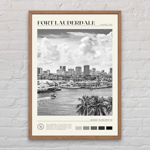 Schwarz und weiß, Fort Lauderdale Druck, Fort Lauderdale Wandkunst, Fort Lauderdale Poster, Fort Lauderdale Foto, Fort Lauderdale Dekor