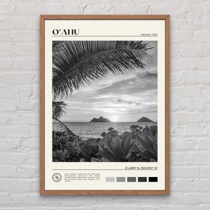 Schwarzweiß, O'ahu Print, O'ahu Wandkunst, O'ahu Poster, O'ahu Foto, O'ahu Poster Druck, O'ahu Wand dekor, O'ahu Print, Hawaii Poster