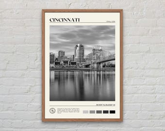 Black and White, Cincinnati Print, Cincinnati Wall Art, Cincinnati Poster, Cincinnati Photo, Cincinnati Poster Print, Cincinnati Decor