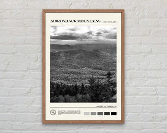 Black and White, Adirondack Mountains Print, Adirondack Mountains Wall Art, Adirondack Poster, Adirondack Mountains Photo, New York Print