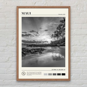 Zwart-wit, Maui Print, Maui Wall Art, Maui Poster, Maui Photo, Maui Poster Print, Maui Wall Decor, Hawaii Poster Print, USA Print