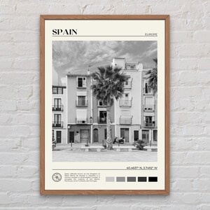 Black and White, Spain Print, Spain Wall Art, Spain Poster, Spain Photo, Spain Poster Print, Spain Wall Decor, Madrid, Barcelona, Malaga