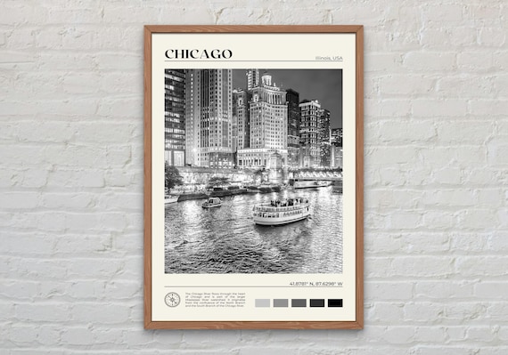 Black and White, Chicago Print, Chicago Wall Art, Chicago Poster, Chicago Photo, Chicago Poster Print, Chicago Wall Decor, Illinois Poster