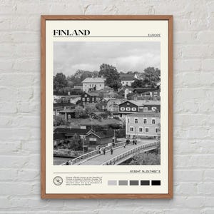 Preto e branco, impressão da Finlândia, arte de parede da Finlândia, pôster da Finlândia, foto da Finlândia, impressão de pôster da Finlândia, decoração de parede da Finlândia, impressão da Europa