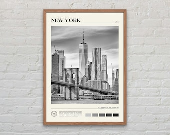Black and White, New York State Print, New York Wall Art, New York Poster, New York Photo, New York Poster Print, New York Decor, USA