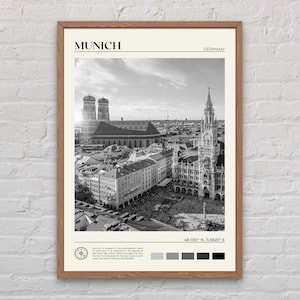 Schwarz und weiß, München Druck, München Wand Kunst, München Poster, München Foto, München Poster Druck, München Wand Dekor, Deutschland Poster Druck
