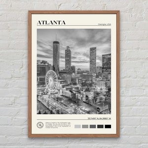 Schwarzweiß, Atlanta Druck, Atlanta Wandkunst, Atlanta Poster, Atlanta Foto, Atlanta Poster Druck, Atlanta Wand-Dekor, Georgia Druck