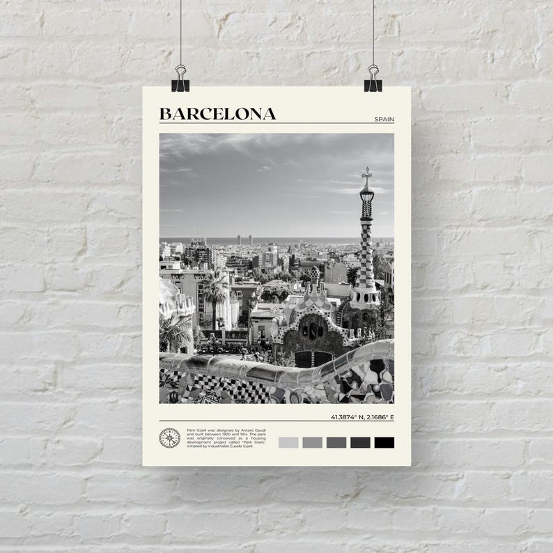 Black and White, Barcelona Print, Barcelona Wall Art, Barcelona Poster, Barcelona Photo, Barcelona Poster Print, Barcelona Decor, Spain image 5