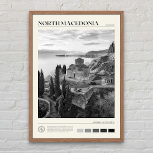 Black and White, North Macedonia Print, North Macedonia Wall Art, North Macedonia Poster, North Macedonia Photo, North Macedonia Wall Decor