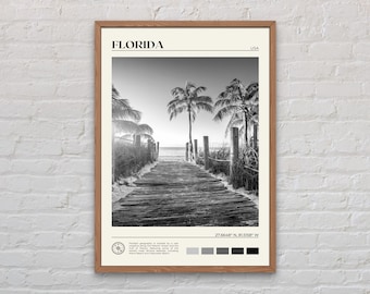 Black and White, Florida Print, Florida Wall Art, Florida Poster, Florida Photo, Florida Poster Print, Florida Wall Decor, USA Poster