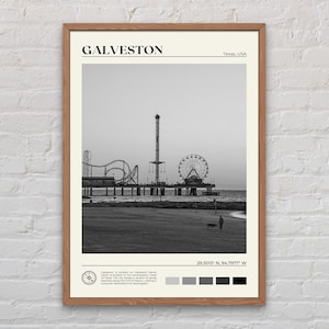 Black and White, Galveston Print, Galveston Wall Art, Galveston Poster, Galveston Photo, Galveston Poster Print, Galveston Decor, Texas