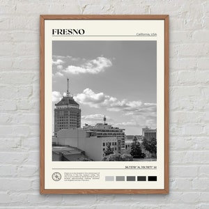 Black and White, Fresno Print, Fresno Wall Art, Fresno Poster, Fresno Photo, Fresno Poster Print, Fresno Wall Decor, California Poster