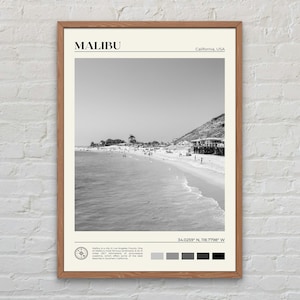 Black and White, Malibu Print, Malibu Wall Art, Malibu Poster, Malibu Photo, Malibu Poster Print, Malibu Wall Decor, California Poster