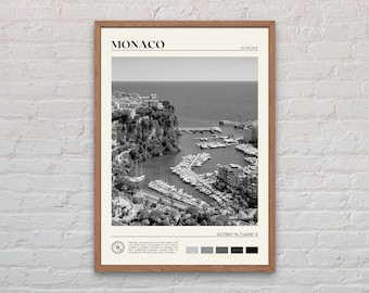 Black and White, Monaco Print, Monaco Wall Art, Monaco Poster, Monaco Photo, Monaco Poster Print, Monaco Wall Decor, France, Europe Print