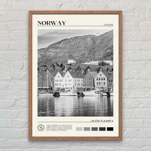 Noir et blanc, impression Norvège, art mural Norvège, affiche Norvège, photo Norvège, impression affiche Norvège, décoration murale Norvège, impression affiche Europe