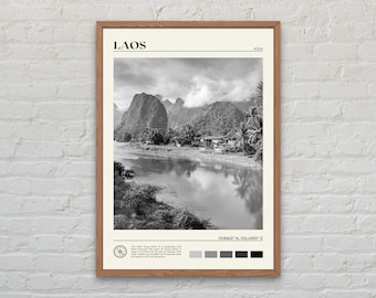 Black and White, Laos Print, Laos Wall Art, Laos Poster, Laos Photo, Laos Poster Print, Laos Wall Decor, Asia Poster Print