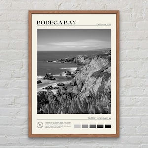 Schwarzweiß, Bodega Bay Druck, Bodega Bay Wandkunst, Bodega Bay Poster, Bodega Bay Foto, Bodega Bay Poster Druck, Bodega Bay Dekor