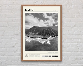 Black and White, Kauai Print, Kauai Wall Art, Kauai Poster, Kauai Photo, Kauai Poster Print, Kauai Wall Decor, Hawaii Poster Print, USA