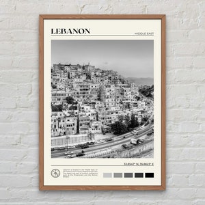 Impresión en blanco y negro del Líbano, arte mural del Líbano, póster del Líbano, foto del Líbano, impresión de póster del Líbano, decoración de pared del Líbano, Beirut