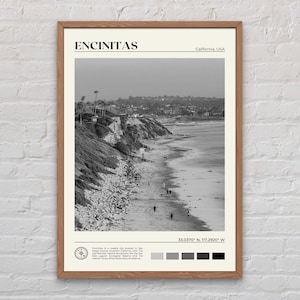 Black and White, Encinitas Print, Encinitas Wall Art, Encinitas Poster, Encinitas Photo, Encinitas Poster Print, California Poster Print