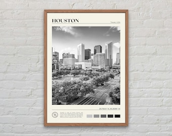 Black and White, Houston Print, Houston Wall Art, Houston Poster, Houston Photo, Houston Poster Print, Houston Wall Decor, Texas Poster