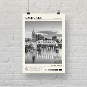 Svartvitt, Nashville-tryck, Nashville-väggkonst, Nashville-affisch, Nashville-foto, Nashville-affischtryck, Nashville-väggdekor bild 5