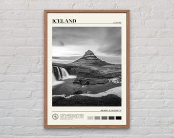 白黒、アイスランドのプリント、アイスランドの壁アート、アイスランドのポスター、アイスランドの写真、アイスランドのポスタープリント、アイスランドの壁装飾、ヨーロッパのプリント