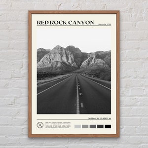 Noir et blanc, impression Red Rock Canyon, art mural Red Rock Canyon, affiche Red Rock Canyon, photo Red Rock Canyon, décoration Red Rock Canyon
