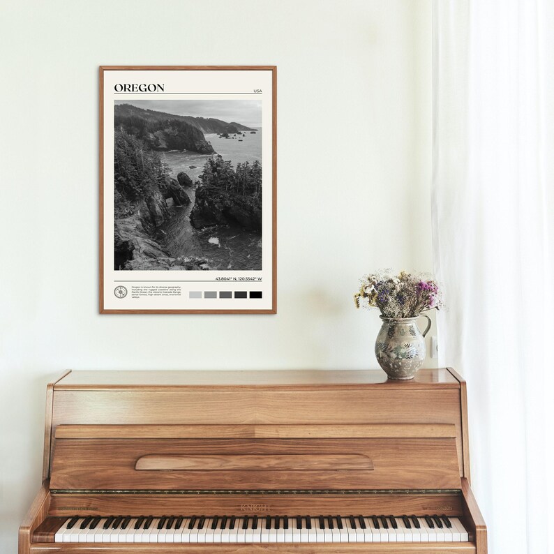Black and White, Oregon Print, Oregon Wall Art, Oregon Poster, Oregon Photo, Oregon Poster Print, Oregon Wall Decor, USA Poster Print image 4
