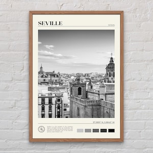 Black and White, Seville Print, Seville Wall Art, Seville Poster, Seville Photo, Seville Poster Print, Seville Wall Decor, Sevilla, Spain