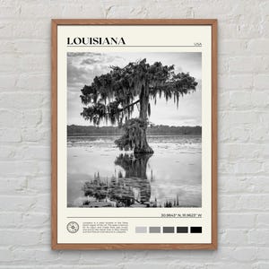 Black and White, Louisiana Print, Louisiana Wall Art, Louisiana Poster, Louisiana Photo, Louisiana Poster Print, Louisiana Wall Decor, USA image 1