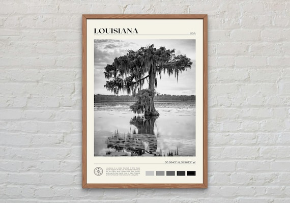 Black and White, Louisiana Print, Louisiana Wall Art, Louisiana Poster, Louisiana Photo, Louisiana Poster Print, Louisiana Wall Decor, USA