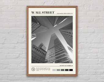 Svartvitt, Wall Street-tryck, Wall Street-konst, Wall Street-affisch, Wall Street-foto, Wall Street-affischtryck, Wall Street-dekor