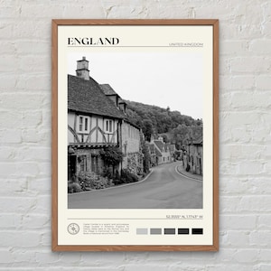 Preto e branco, impressão da Inglaterra, arte de parede da Inglaterra, pôster da Inglaterra, foto da Inglaterra, impressão de pôster da Inglaterra, decoração de parede da Inglaterra, impressão do Reino Unido